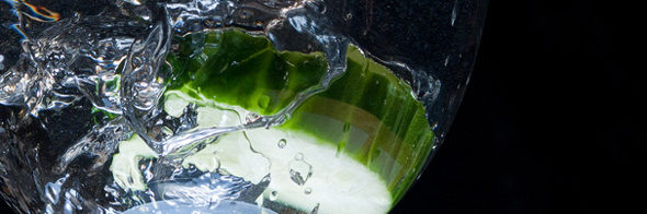 Cucumber, lime, and mint