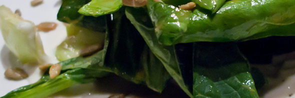 Tatsoi Salad with Pears and Strawberries